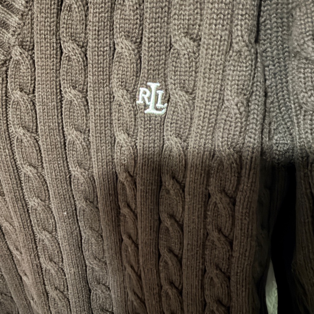 Lauren Ralph Lauren women’s Cozy Brown Knit Sweater - Picture 3 of 10